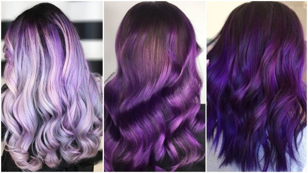 Couleurs de cheveux à la mode violet, lilas et violet (58 photos)